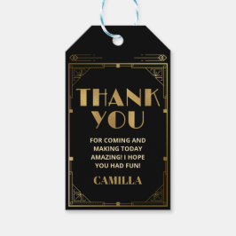 Gatsby Roaring 20:s Art Deco Tack Favor Presentetikett