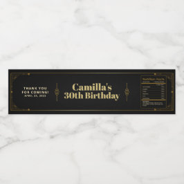 Gatsby Roaring 20 s Art Deco Tack Vattenflaskor Etikett