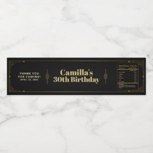 Gatsby Roaring 20 s Art Deco Tack Vattenflaskor Etikett