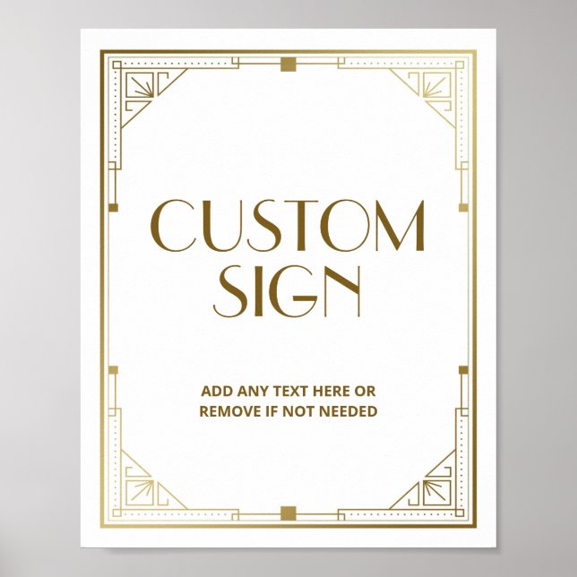 Gatsby Roaring 20s Art Deco Speakeasy Anpassningsb Poster (Framsidan)