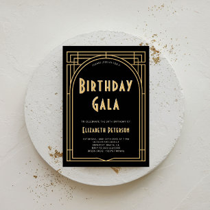 Gatsby Roaring 20s Prohibition Deco Arch Birthday Inbjudningar
