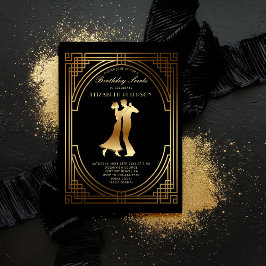 Gatsby Roaring Twenties Art Deco Flapper Birthday Inbjudningar