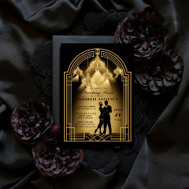 Gatsby Roaring Twenties Deco Chandeliers Birthday Inbjudningar