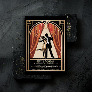 Gatsby Speakeasy Roaring 20-årsjubileum Inbjudningar
