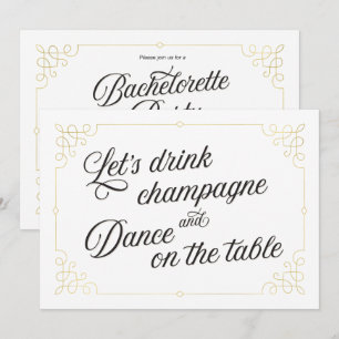 Gatsby Stil Guld Bachelorette Party Inbjudningar
