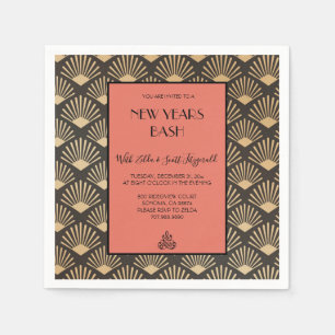 Gatsby Vintage Art Deco Nyårsafton Party Pappersservett