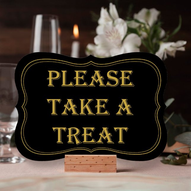 Gatsby Wedding-favoritskylt för Black & Guld 1920 Inbjudningar (Skapare uppladdad)