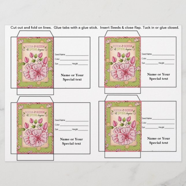 Gått eller gynnat paket för cute-säd reklamblad (Framsidan)