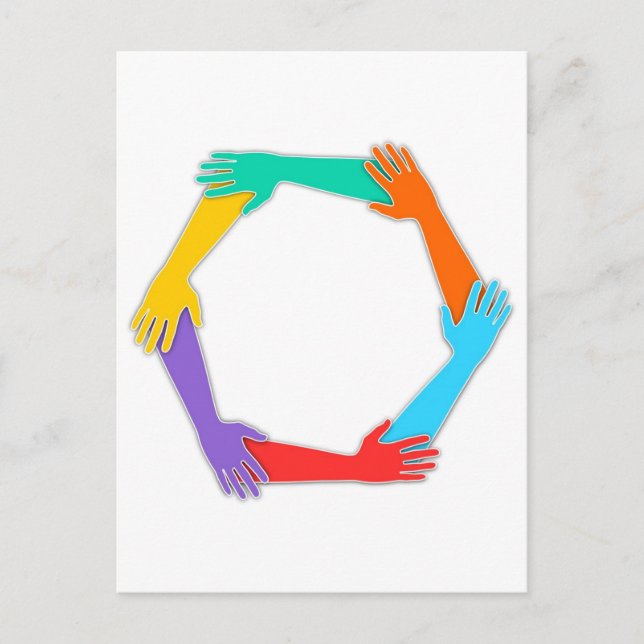 Gått med Händer Vykort (Framsida)