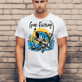 Gått på fiske t shirt