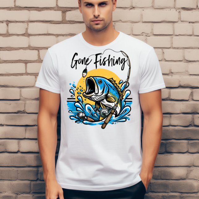 Gått på fiske  t shirt (Skapare uppladdad)