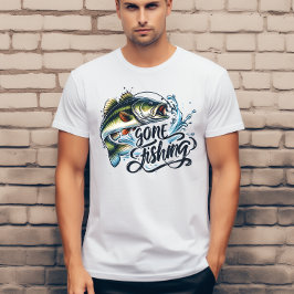 Gått på fiske t shirt