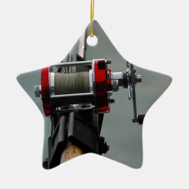 Gått på fisketur julgransprydnad keramik (Framsidan)