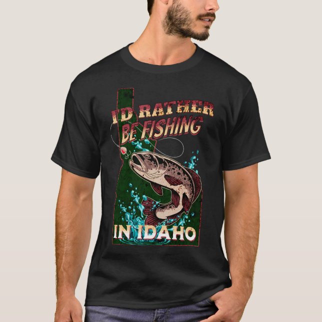 Gått på fisketur t shirt (Framsida)