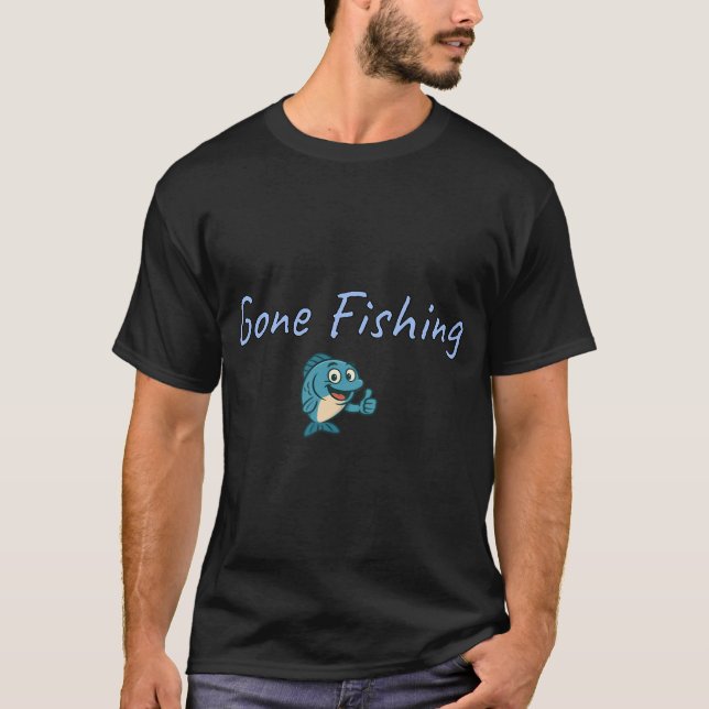 Gått på fisketur t shirt (Framsida)
