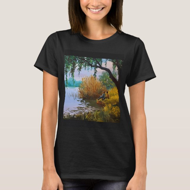 Gått på fisketur t shirt (Framsida)