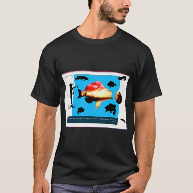 Gått på fisketur t shirt (Framsida)