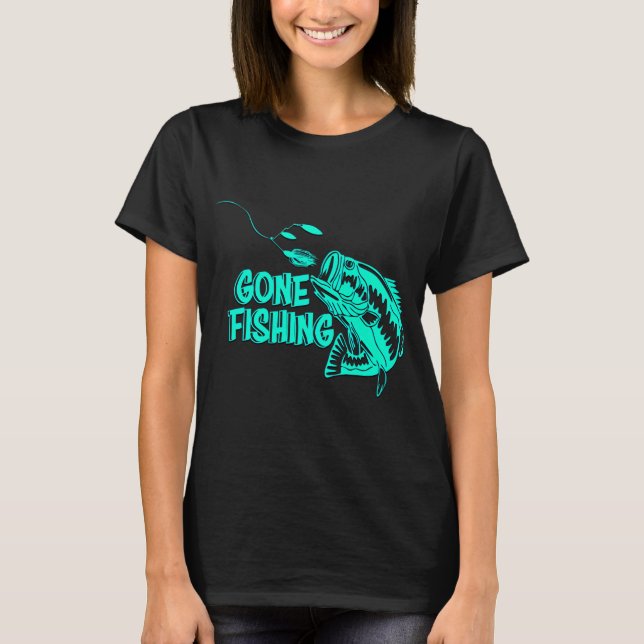 Gått på fisketur t shirt (Framsida)