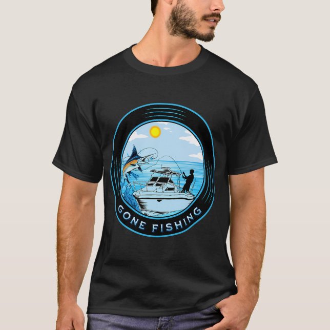 Gått på fisketur t shirt (Framsida)