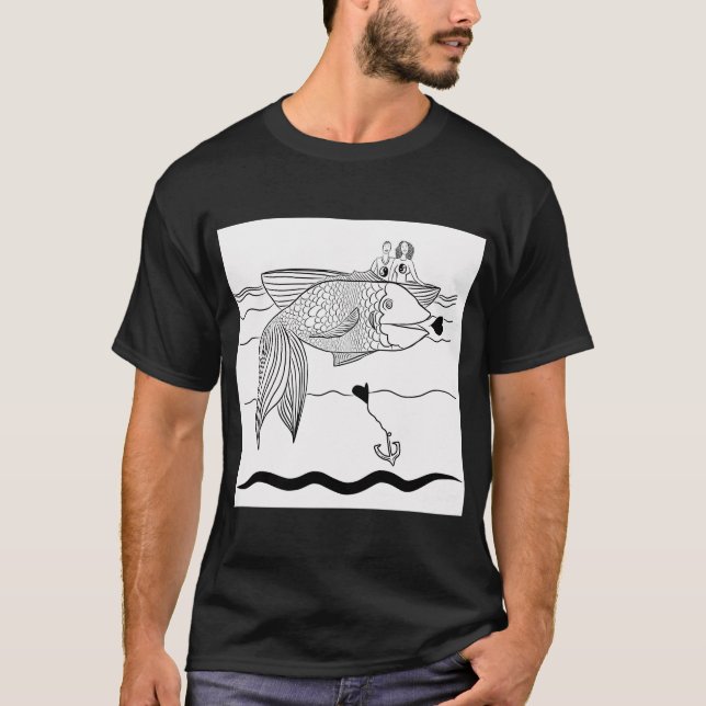 Gått på fisketur t shirt (Framsida)