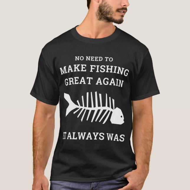 Gått på fisketur t shirt (Framsida)