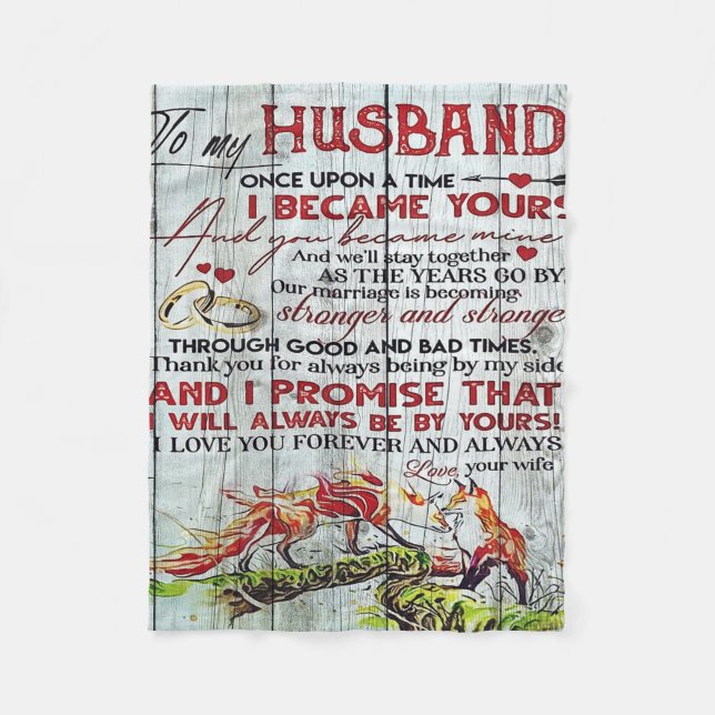 Gått till Make, Kärlek citerar Brev Fleecefilt (Framsidan)