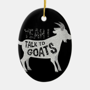 Gattgåvor till Goat Älskare Funny Julgransprydnad Keramik