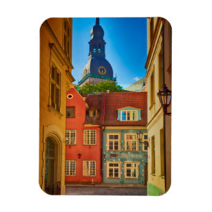 Gatuadress i den gamla staden Estland Magnet