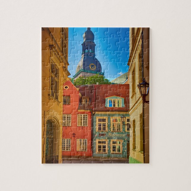 Gatuadress i den gamla staden| Estland Pussel (Vertikal)