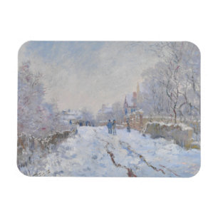 Gatuadress i Snö argenteuil av Claude Monet Magnet