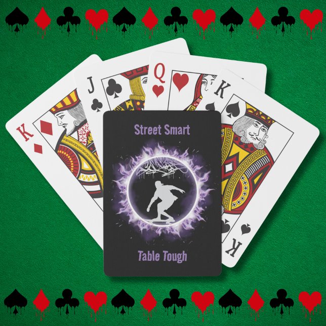 Gatuadress Stil Skateboarding Spelkort Lila (Street Style Skateboarding Playing Cards Purple)