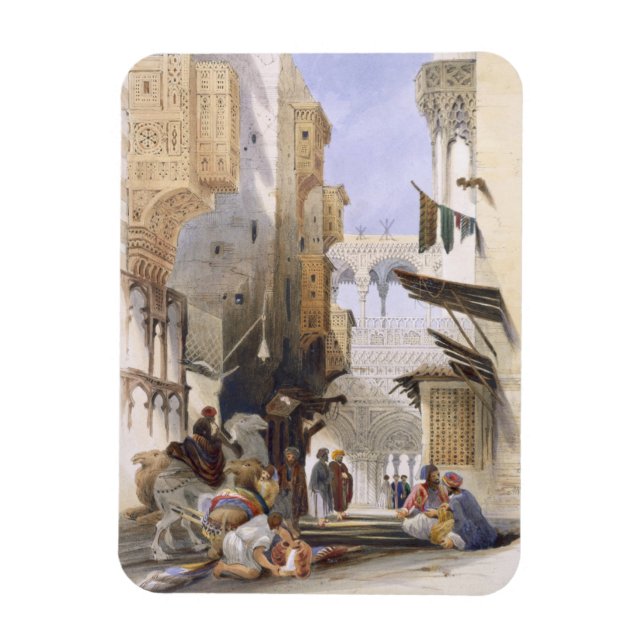 Gatuadress till El Azhar, Grand Cairo, pub. 1846 Magnet (Vertikal)