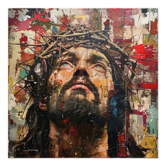 Gatuart Jesus Fototryck (Framsidan)