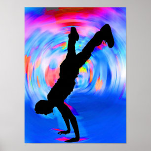 Gatudansing, Silhouette, Blues//Rosa Shades Poster