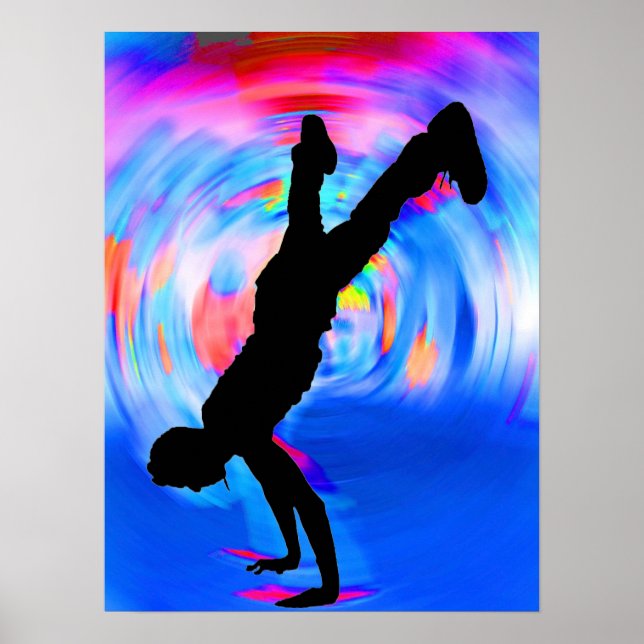 Gatudansing, Silhouette, Blues//Rosa Shades Poster (Framsidan)