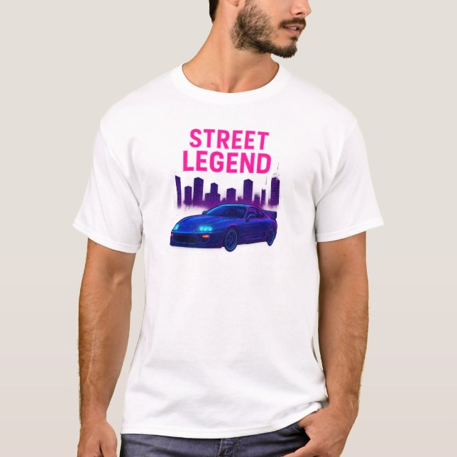 Gatuförklaring - Neon Sports Car Shirt T Shirt (Framsida)