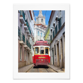 Gatuillustration från Lissabon - Portugal Poster