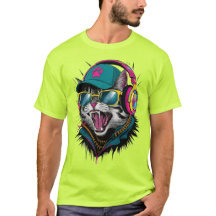 Gatukatt DJ Attityd – Djärv Streetwear-konst