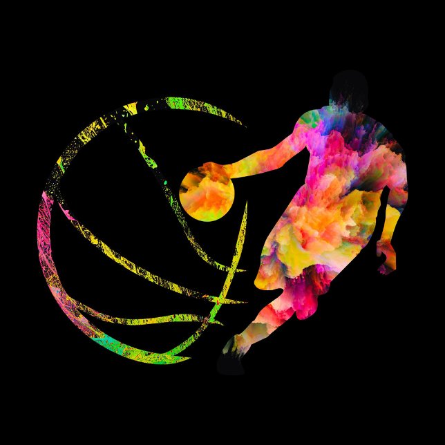 Gatukonst basket färgad Silhouette Basketball Klistermärken (Skapare uppladdad)