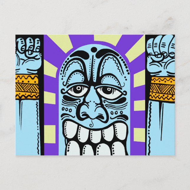 Gatukonst graffiti Blue-karaktär lycklig Vykort (Framsida)