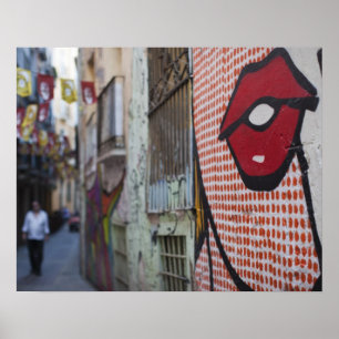 Gatukonst på Calle de la Libertad street Poster