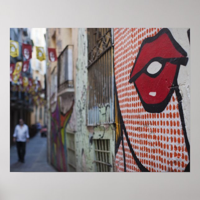 Gatukonst på Calle de la Libertad street Poster (Framsidan)