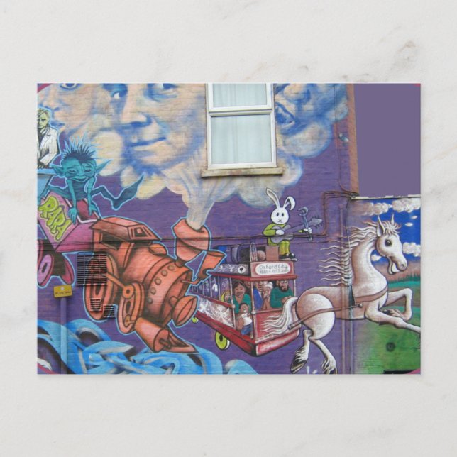 Gatukonst på vägg vykort (Framsida)