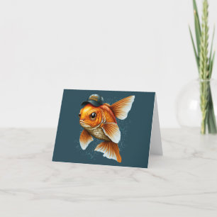 Gatukorsning Gullfisk i mössa Nowruz Mobarak  Helgkort