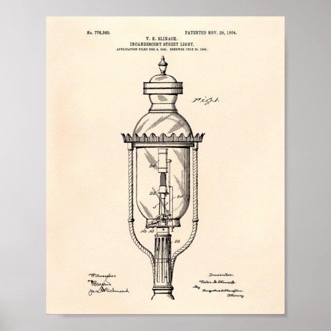 Gatuljus 1904 Patent Art Old Peper Poster (Framsidan)