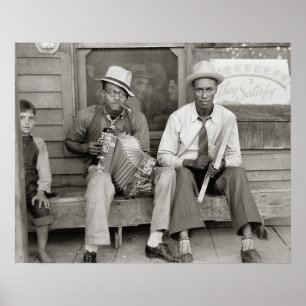 Gatumusiker, 1938. Vintage Photo Poster