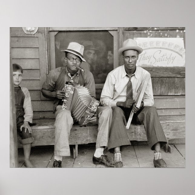 Gatumusiker, 1938. Vintage Photo Poster (Framsidan)