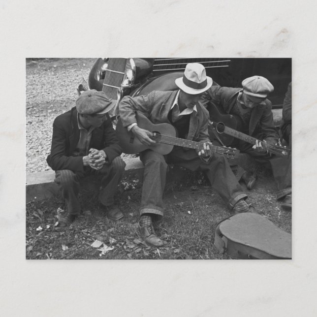 Gatumusiker, Maynardville, Tennessee, 1935 Vykort (Framsida)