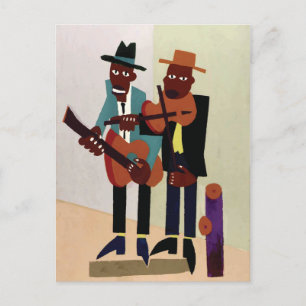 Gatumusiker ~ Vintage American Art Vykort