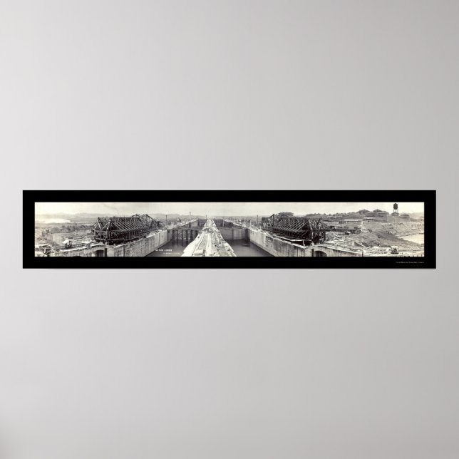 Gatun Locks Panama Photo 1913 Poster (Framsidan)